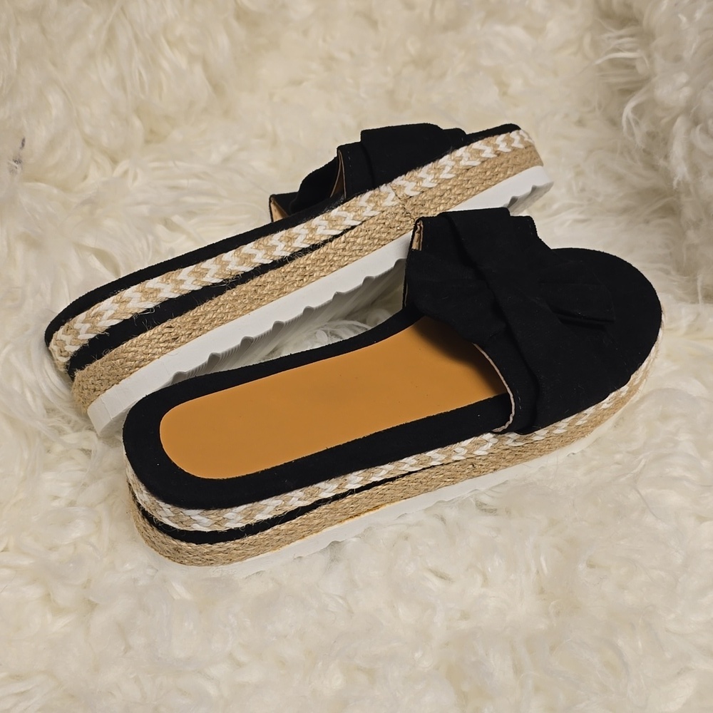 stylewe Women's Low Wedge Platform Sandals with Bow Details. Never been worn.